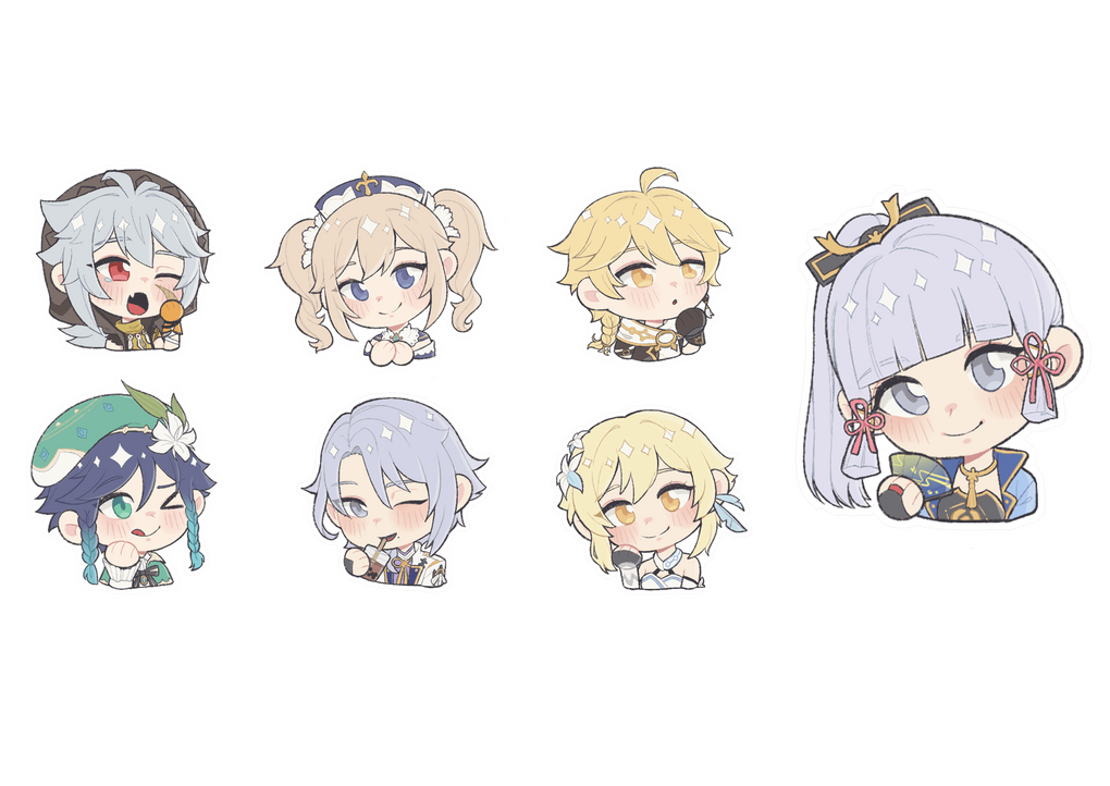 โก SIMPLE-COLORED โก MAX 3 CHARACTERS (EXAMPLE: 3 DIFFERENT CHARACTERS, EACH CHARACTER HAS 2 EXPRESSIONS) โก PNG FILE